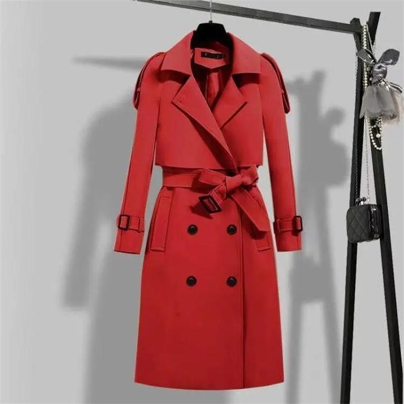 Women Long Trench Coat Fashion Windproof Coat Double Breasted Trench Coats Windbreaker Spring Autumn Female Outerwear