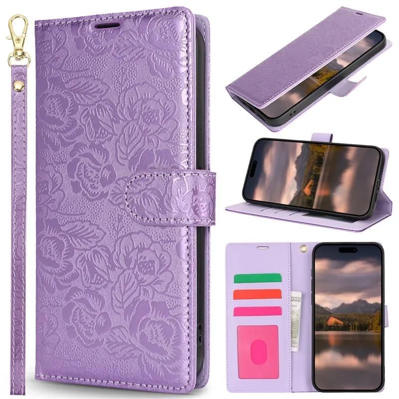 Lanyard Leather Wallet Phone Case for Samsung Galaxy A56 A36 A26 A16 A55 A35 A25 A15 A54 A34 A24 A14 A73 A53 A33 A23 A13 Cover