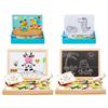Multifunction Children Animal Puzzle Writing Magnetic Drawing Board Wooden / Paper Learning Education Toys for Kids Gifts TMZ