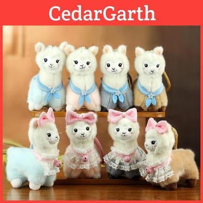 Plush Alpaca Keychain With Cute Bow Tie For Bookbags And Gifts