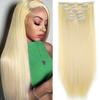 Estensioni Capelli 24 Pollici 16 Clip Acconciatura Lunga Liscia Sintetiche Bionde Nere Extension Resistenti al Calore Capelli Finti Uso Quotidiano