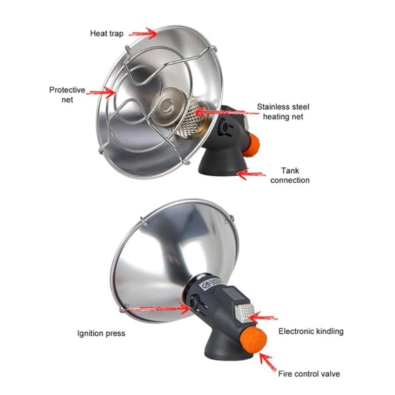 Compacts Camping Heater With Stable Tripods Base Efficient Heating For Outdoor Weather Resistant Multiple