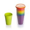7-Piece Portable Rainbow Cup Set, Portable for Travel, Multicolored Plastic Cups, Convenient for Outdoor Picnics, Drinking Cups, Heat-Resistant Plasti