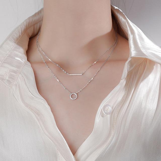 Hollow Moon Star Pendant Gold Silver Color Necklace Fashion Simple Sparkling Clavicle Chain Women Wedding Jewelry Party Gift