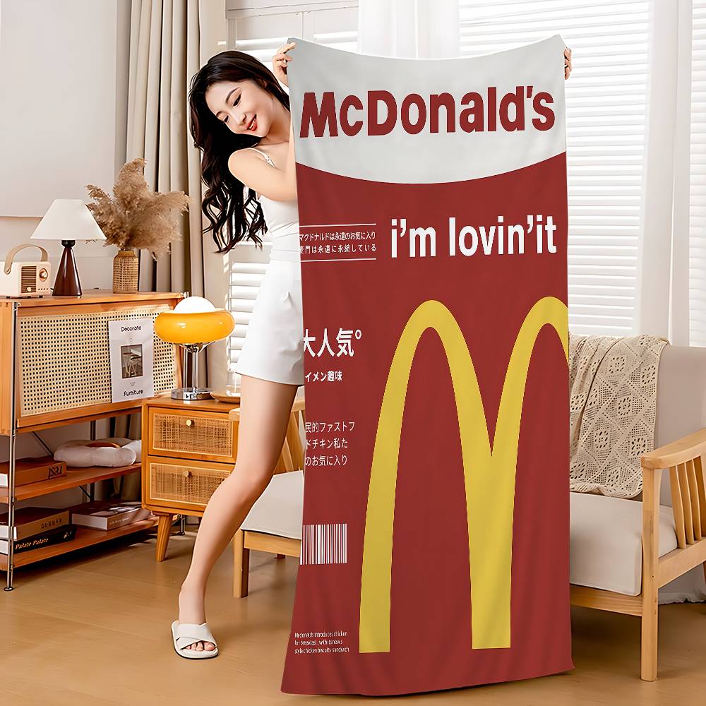 M Famous LOGO M-McDonaldes Beach Towel Bath Towels For Girl Microfiber Quick Dry Sand Free Beach Yoga Spa Gym Pool