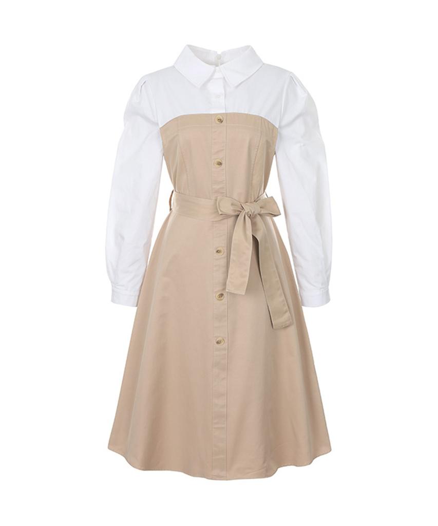 SOUP Color Mixed Belted Dress (Sa9Opf1)