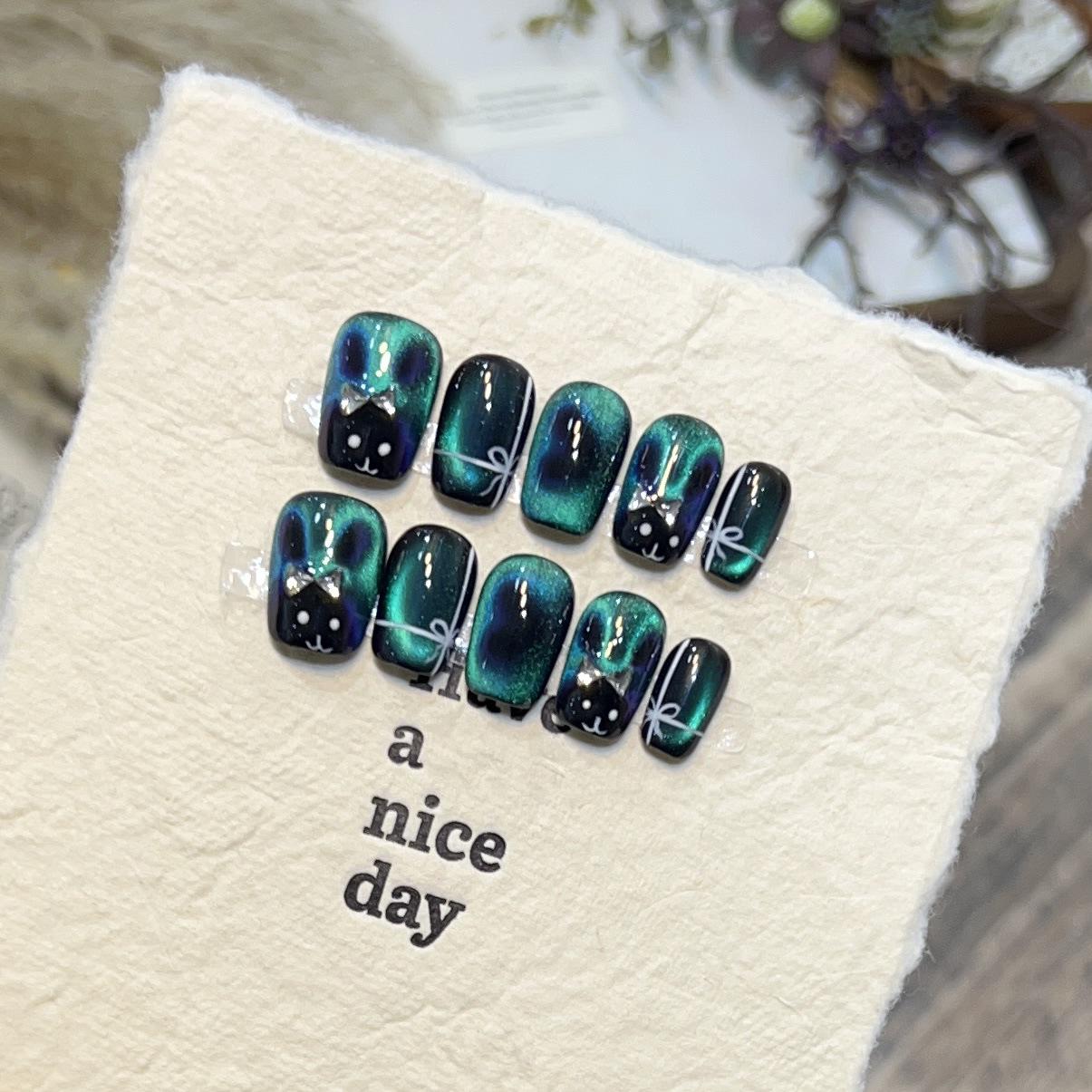 

Handmade Cute Cat Eye Zircon Butterfly & Rabbit Nail Art Patches Medium (M)