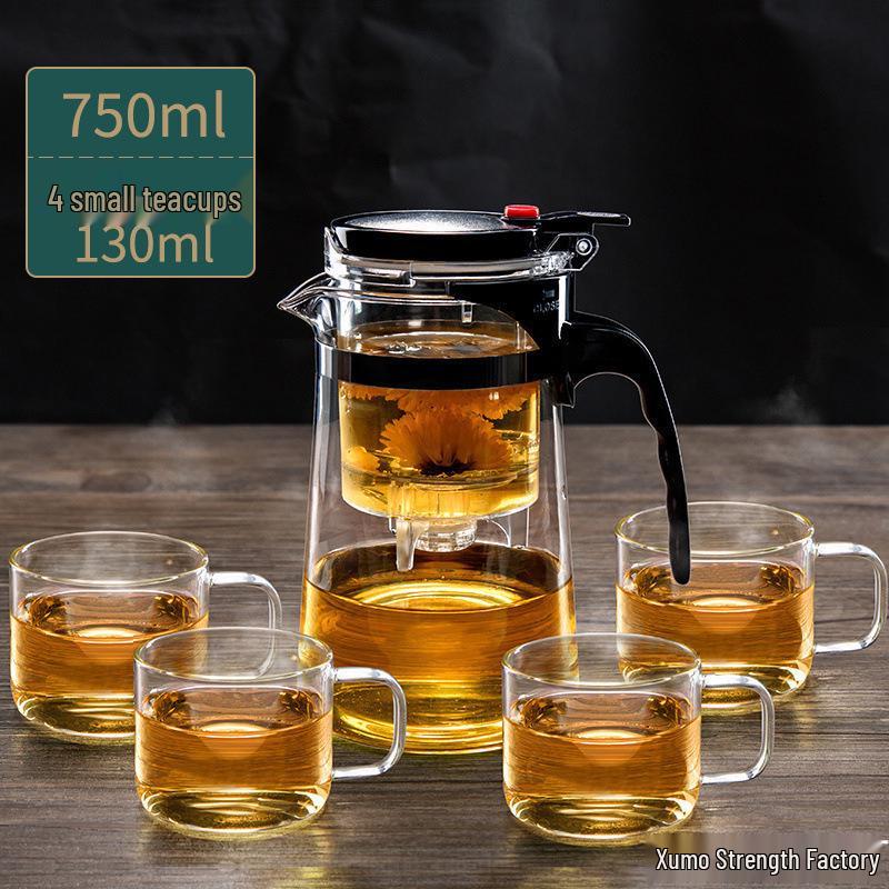 Residue-Separating Multi-Functional Teapot Set with Integrated Lazy Flowing Cup