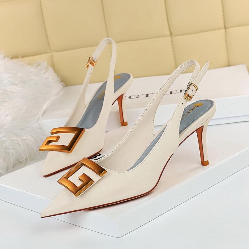 7CM Heels Women's Stiletto Sandals Fashion Elegant Pointed Tip Party High Heel Comfortable Casual Women's Shoes Sandalias Mujer