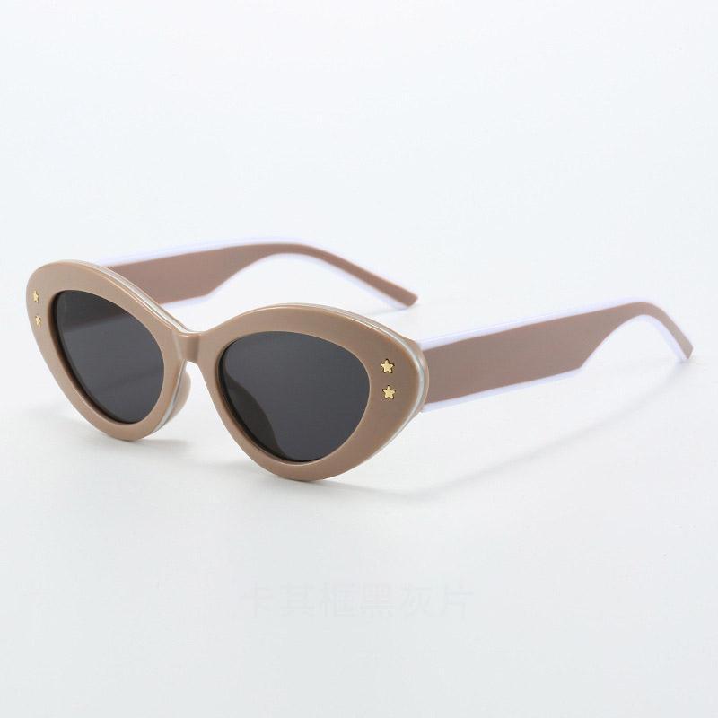 Non-polarized Cat Eye Oval Sunglasses Women Retro Star Brand Design Shades Eyewear Fashion Cat Eye Sun Glasses Unisex