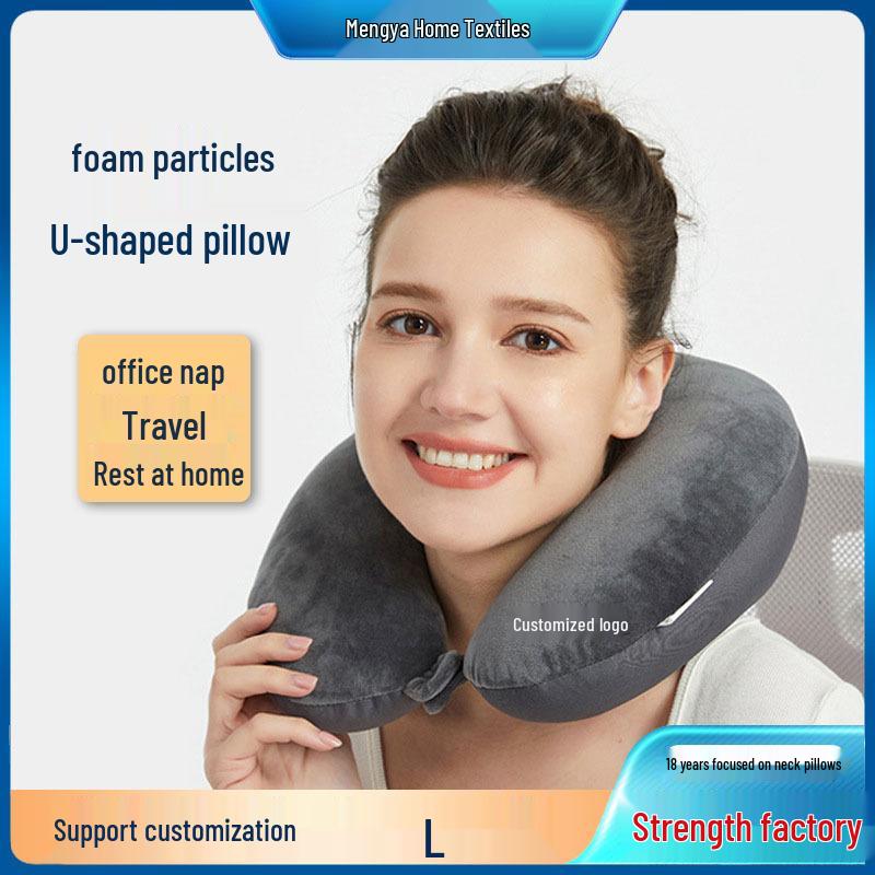 U-Shaped Foam Neck Pillow for Travel, Office Naps, and Car Support