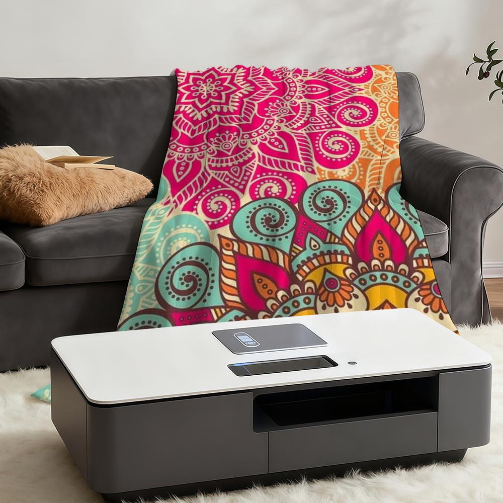 Blanket Throw Mandala Super Cosy Plush Living Room Art Sofa Couch Childish Print Birthday Gifts