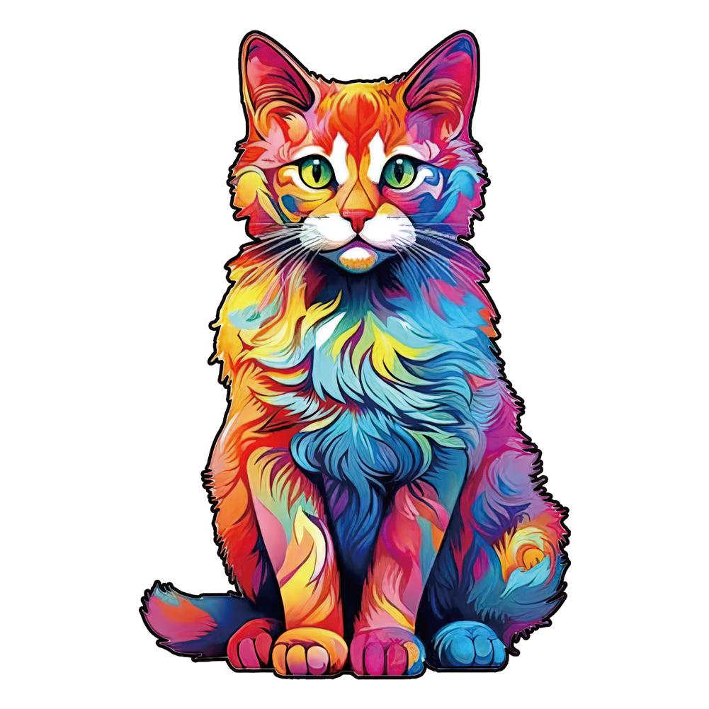 Non-Toxic Animal Cat Jigsaw Puzzles For Kids Wooden Puzzle Memory Game To Play In Family 3D Wood Puzzle Montessori Toy