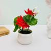 Lotus Plastic Potted Green Plant Potted Plant For Home Living Decor Room