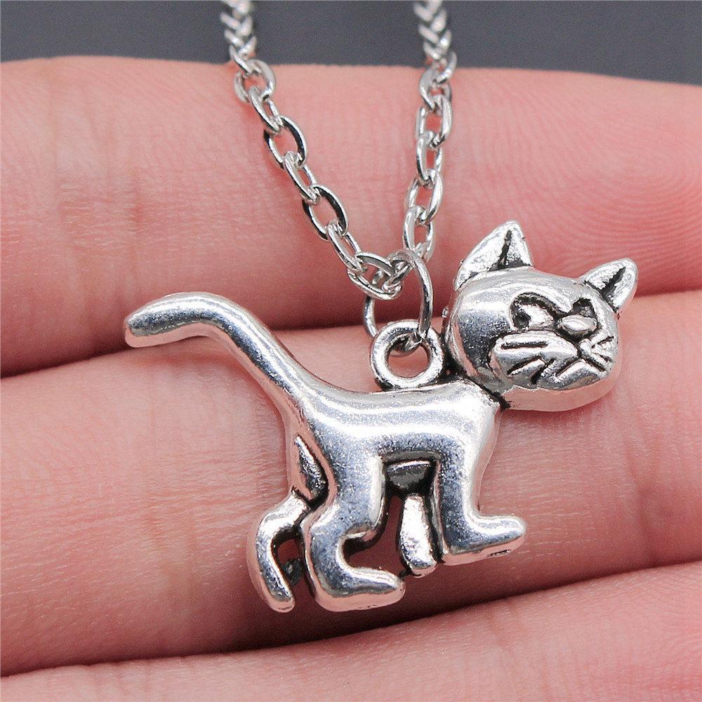 Pet Dog Cat Pendant Antique Bronze Metal Choker Necklace for Women New Arrival Gift