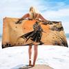 Japanese Samurai Beach Towel Super Soft Water Absorbent Bath Towels Mens Light Bath Towels Water Absorpt Swim Bath Towels