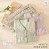 Class A pure cotton pajamas for women, summer short-sleeved shorts, thin sweet cardigan, loungewear set,  set