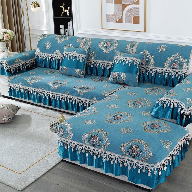 

Жаккардовый коврик для дивана из синели, нескользящий минималистичный современный светильник для спинки, полотенце, роскошное украшение для дома, гостиной, мягкий чехол для дивана 70x210cm 1pcs