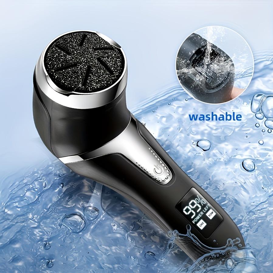 Removedor de callos eléctrico recargable con aspirador de caspa, kit profesional para el cuidado de los pies a prueba de agua con pantalla LCD