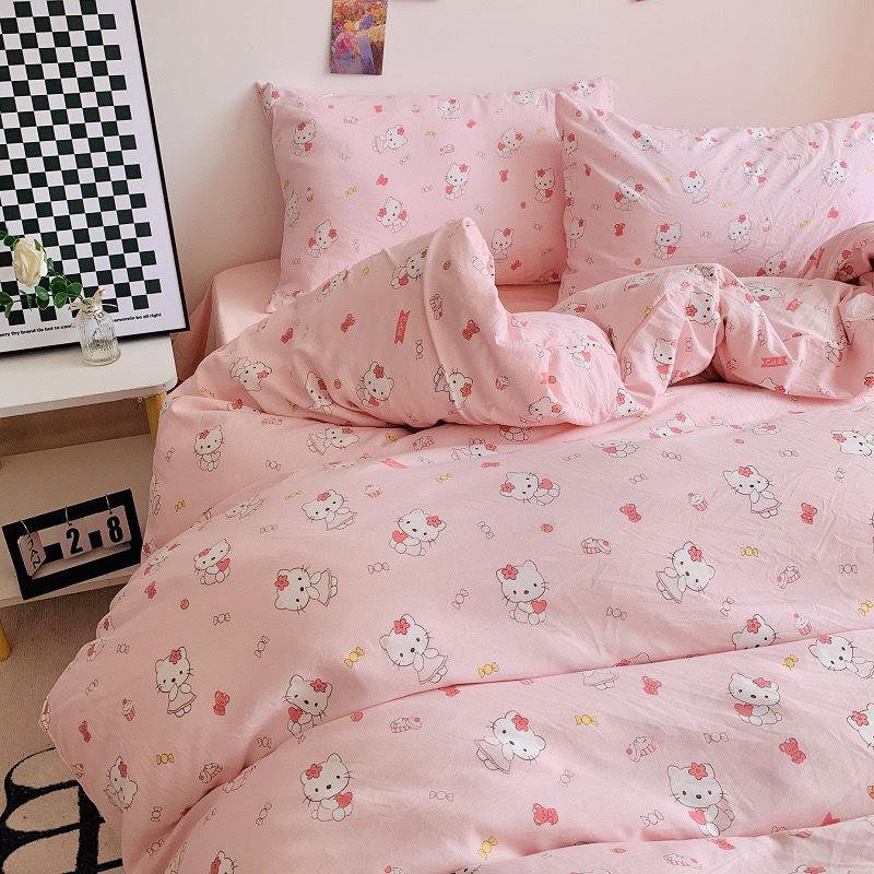 Super Soft Cotton Chenille Bear Embroidery Bedding Set - 4-Piece Simple Cartoon Duvet & Sheet