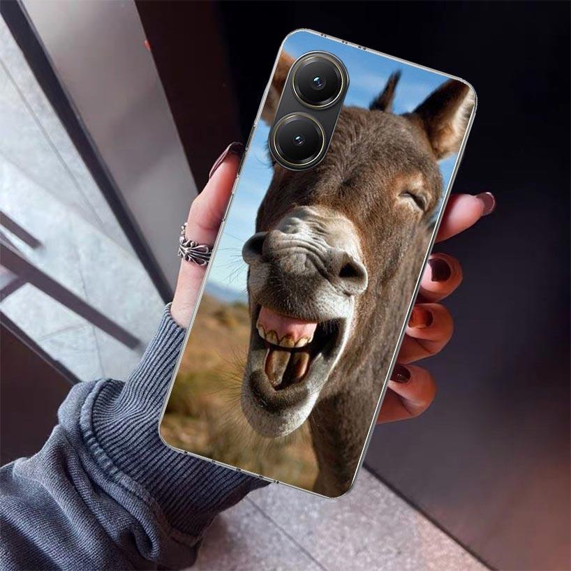 Funny Donkey Phone Case For Xiaomi Poco X5 X6 X7 Pro F7 Ultra M7 Redmi 15C 15 13C 13 12C 12 10 10C 10A 9 9C 9T 9A Cover Poco X3