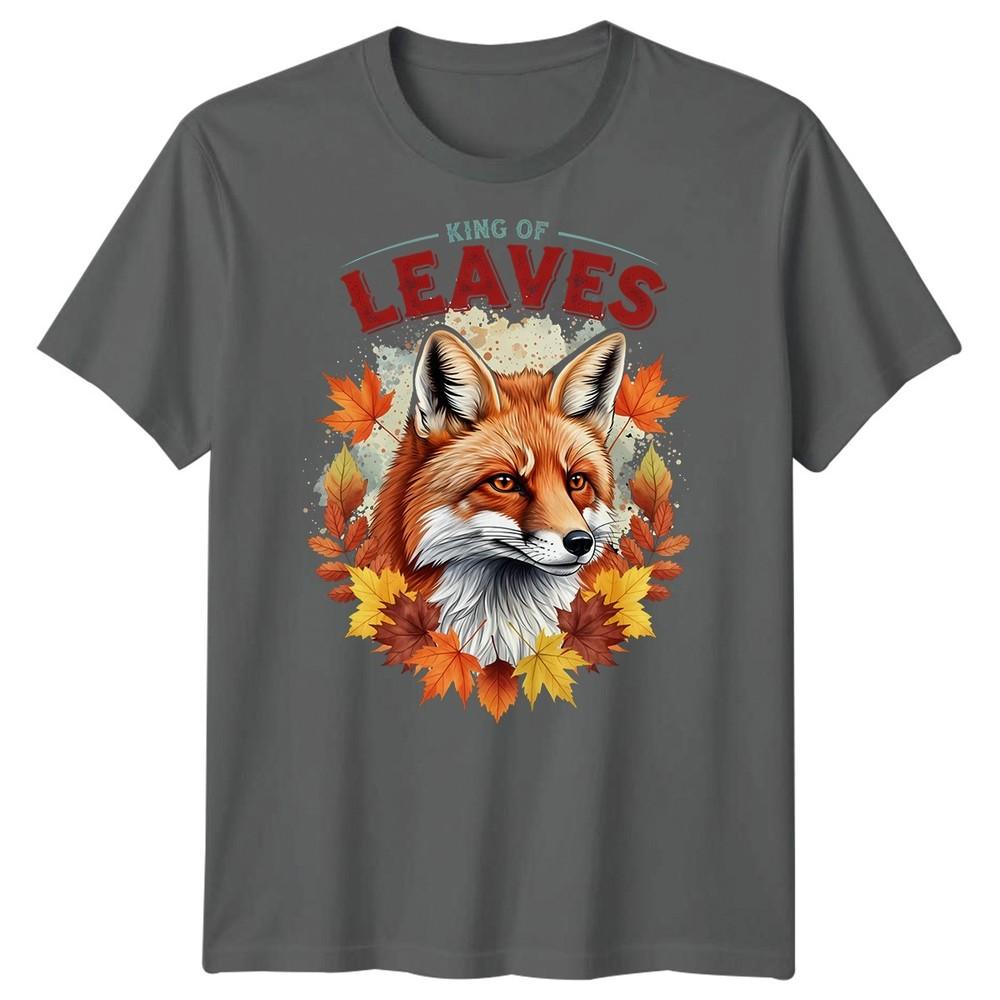 Re delle Foglie Volpe Foglie d'Autunno Stagioni T-Shirt Grafica Unisex
