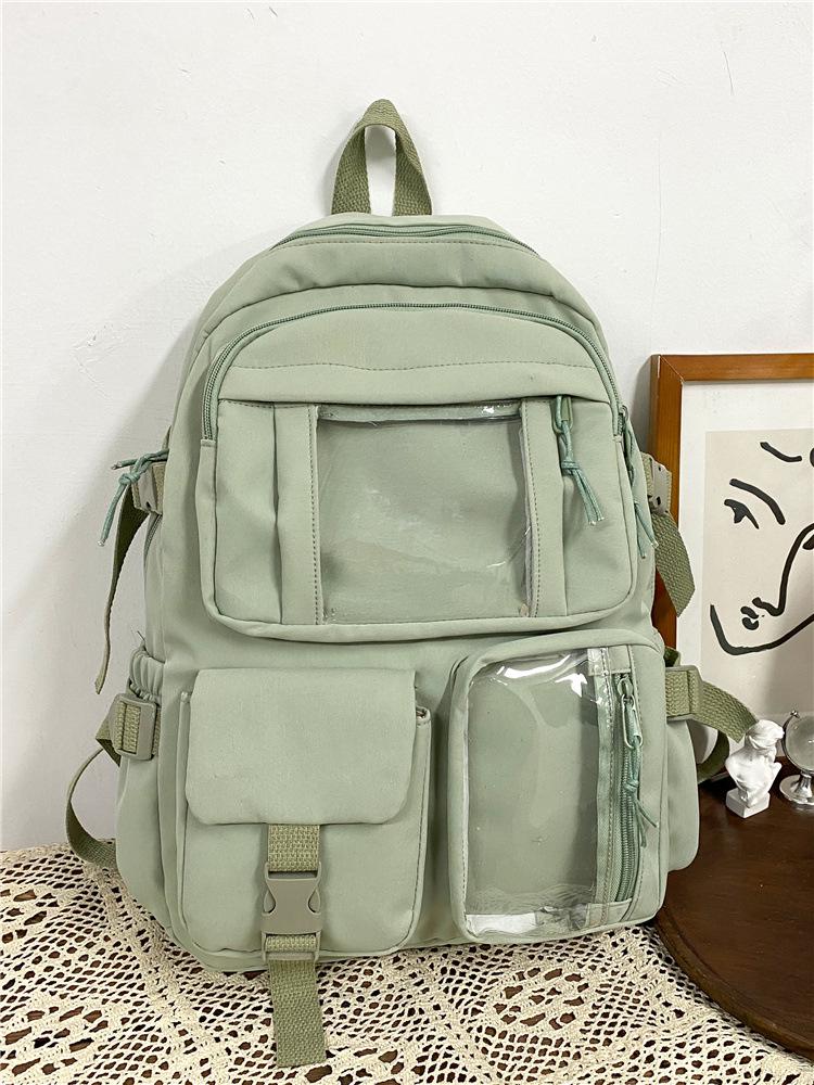 Sac à dos Campus Dessin Animé Transparent: Grande Capacité & Design Mignon pour Étudiants