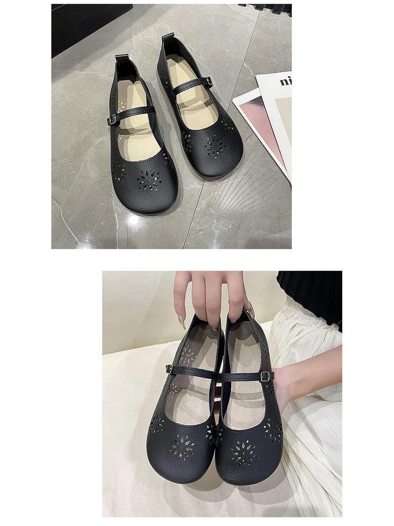 Women's Soft Bottom Embossed Breathable Loafers with Hollowed-Out Design