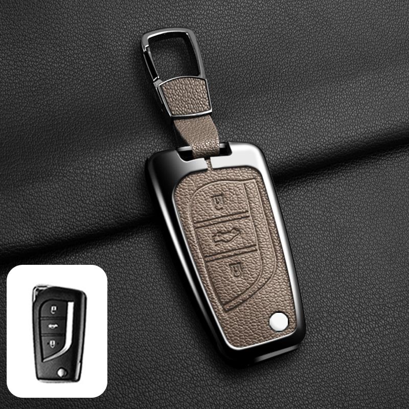 Leather Car Key Cover Case Shell for Toyota Hilux Revo Auris Corolla Reiz Avensis Verso Yaris Aygo Rav4 Scion TC IM 2017 2016