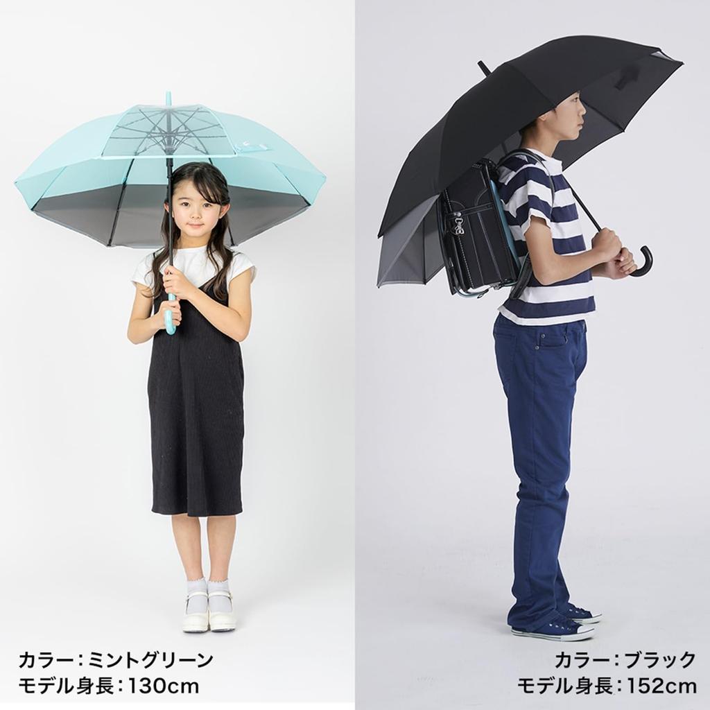 Ogawa Long Extendable Back Tip with Rounded Transform Jump 8 Stretchy Reflective Tape Transparent Water Repellent 54643 Kids' Umbrella, Umbrella,