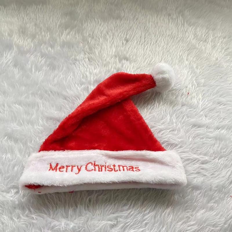Christmas Hat Letters Embroidered Red Snowflake Plush Christmas Hat Christmas Decoration Ornament Xmas Gift Christmas Gift