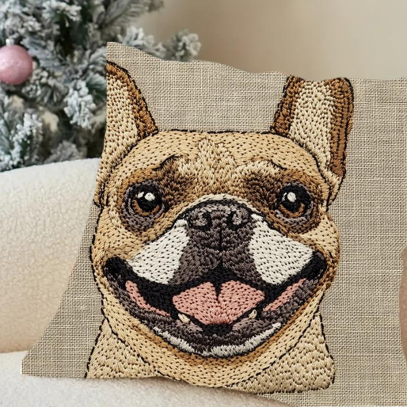 French Bulldog Cushion Covers Chair Living Room Pillowcase Cozy Zipper Sofa Pillow Covers Bedroom Indoor Home Decor