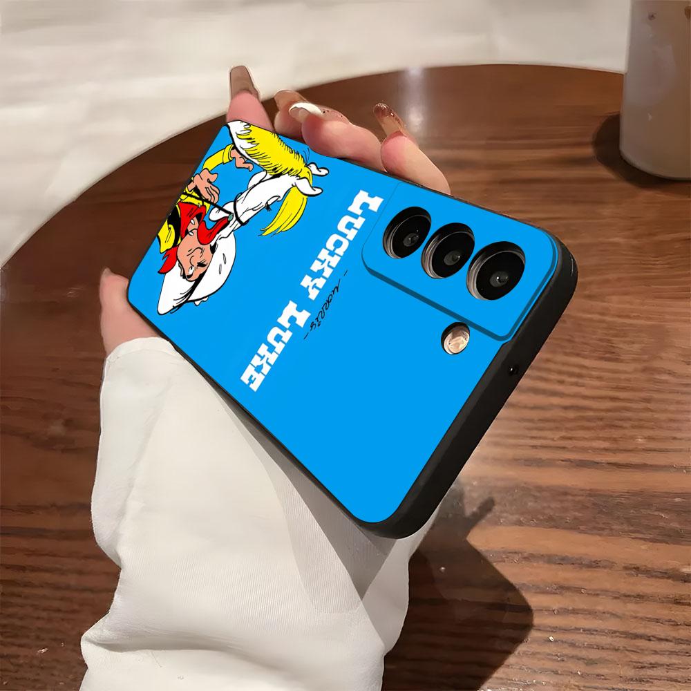 LUCKY LUKE CARTOON Phone Case For Samsung S26 S25 S24 FE S23 S22 S21 Plus S20 Ultra Note20Ultra Black Soft Shell