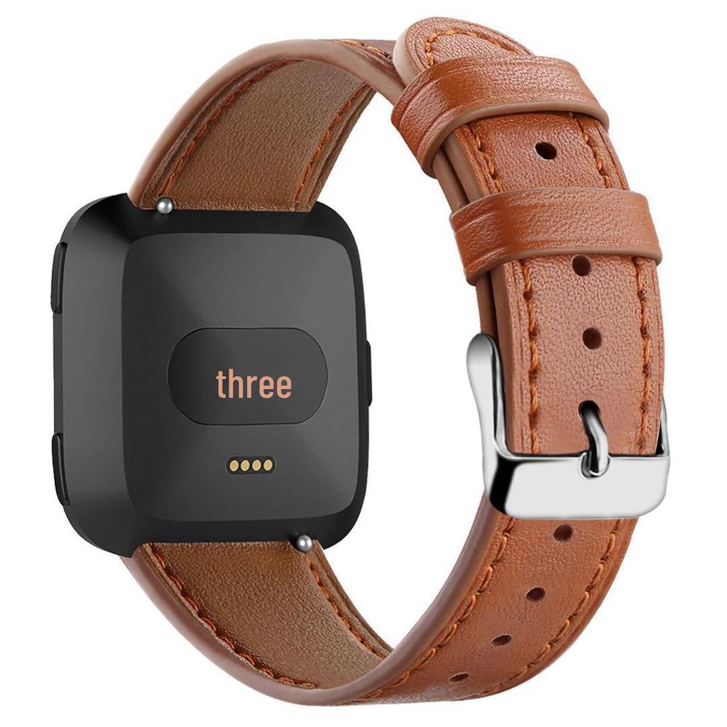 Fitbit Versa 2/Versa/Lite Leather Strap - Round Tail Cowhide Printed Wristband