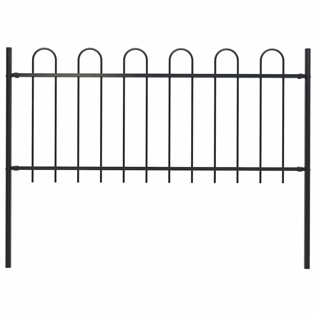 Garden Fence BOXTEL with Loop Top Steel 181 X 100 Cm Black