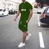 Nuovo Set Estivo Casual da Uomo a Maniche Corte 2024, Due Pezzi T-shirt+Pantaloncini Motivo Abbigliamento Streetwear da Uomo, taglie USA