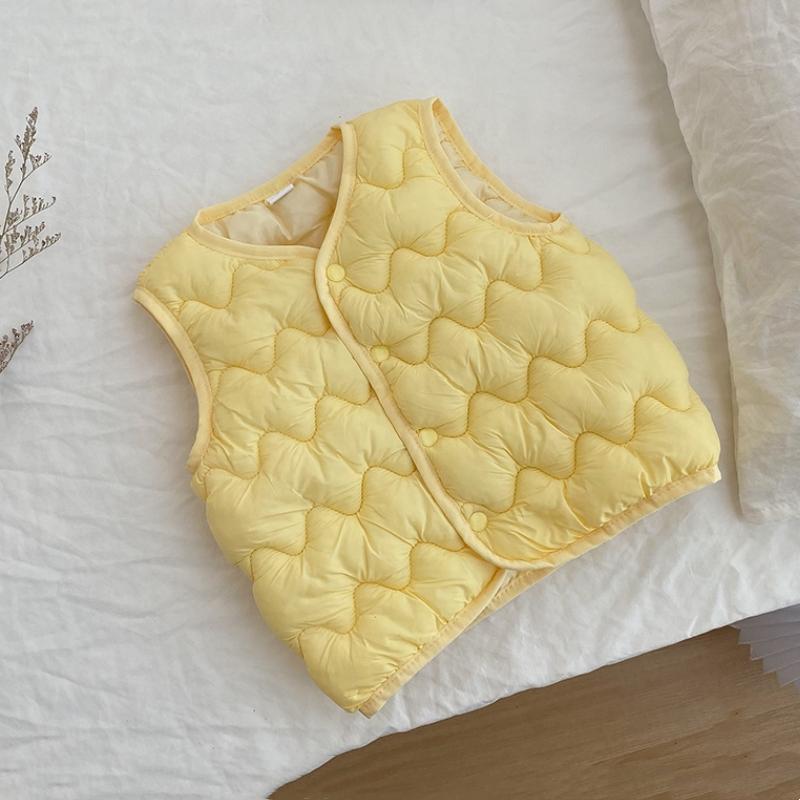 Kids Warm Vest Winter Girls Boys Thicken Waistcoat Outerwear Children Teens Cotton Solid Color Jackets Vest