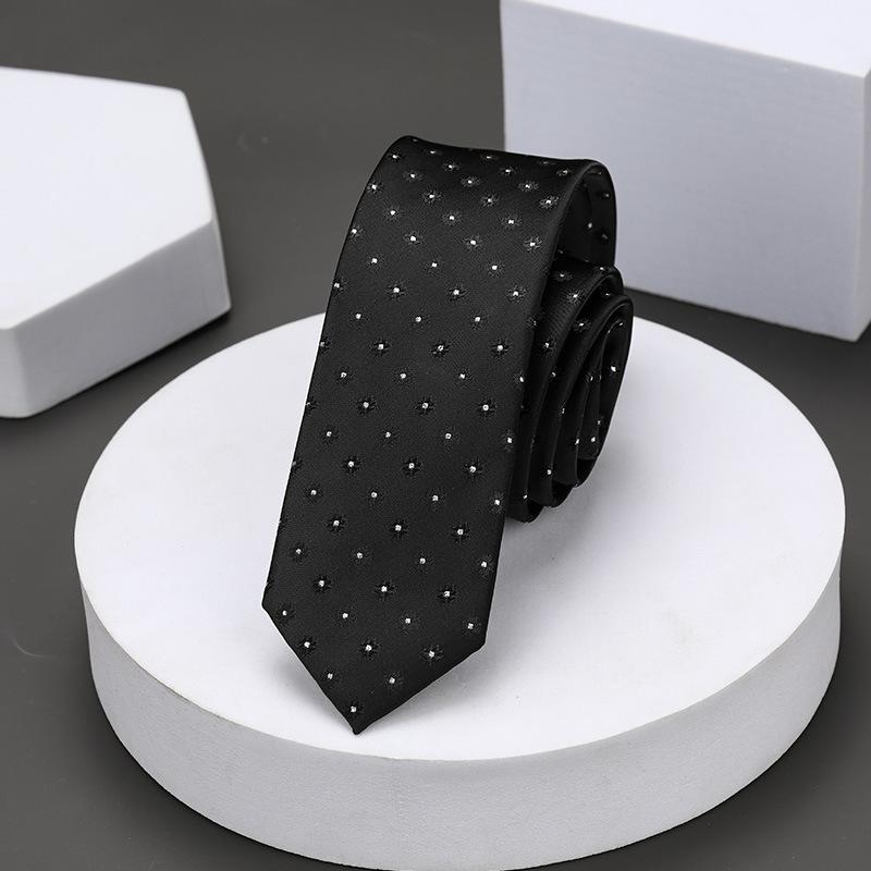 Version Coréenne Décontractée 5cm Hommes et Femmes Robe d'Affaires Marié Mariage Rayure Main Travail Étroit Paresseux Couleur Unie Cravate