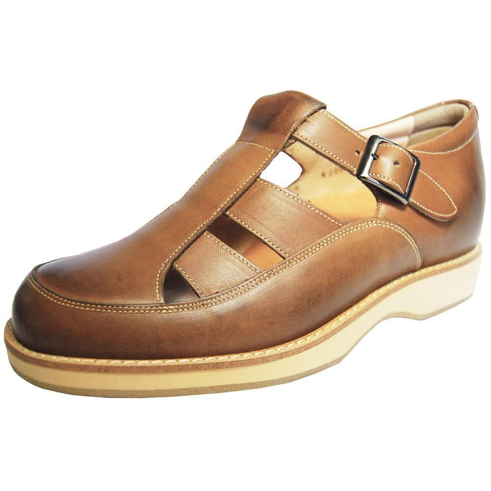 Shoes Secret Made In Increases [Kitajima Industry] Sandals, Shoes, Casual, Japan, Breathable, Non-stuffy, Height, Cowhide, Wide, 5.5cm, Strap, 567,