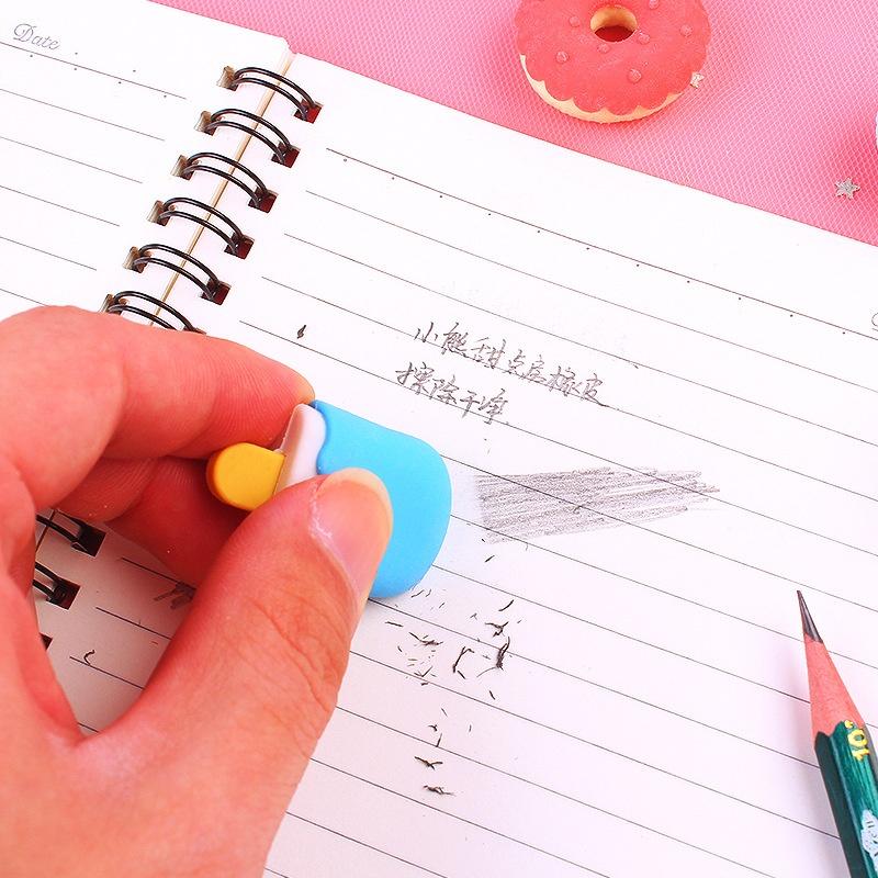 4 Stück pro Set Niedlicher Donut Dessert Radiergummi Simulations-Dessertform Dreidimensional Abnehmbar Schüler Lernschreibwaren