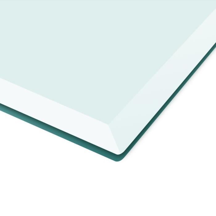 Table rectangulaire en verre trempé - VIDAXL - 1000 x 620 mm - Gris - Transparent - Contemporain - Design