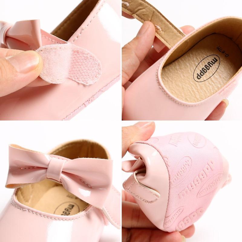 Scarpe da Neonato Scarpe da Bambina Piccola PU Antiscivolo Fiocco Scarpe Classiche da Principessa Scarpe da Primo Passo per Bambini Piccoli Scarpe da Culla