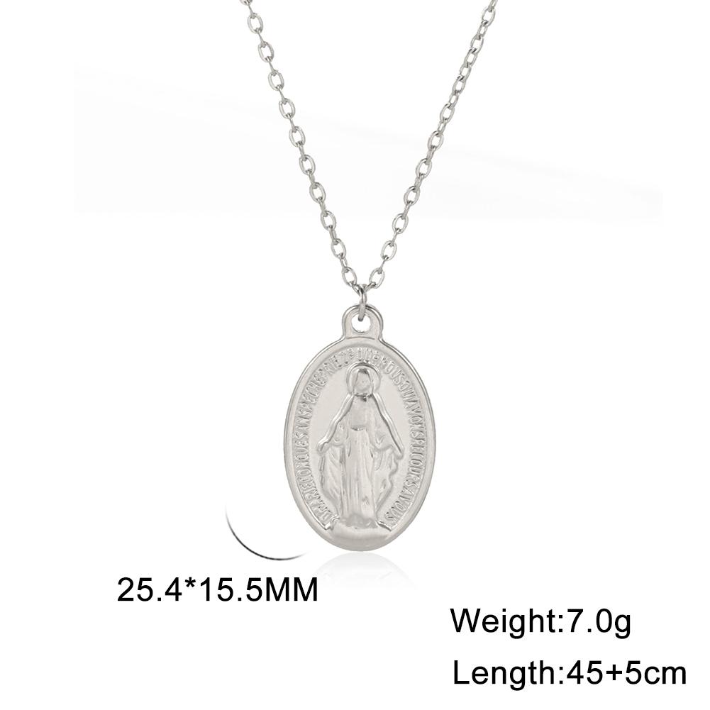 Religious Virgin Mary Pendant Necklace for Women Stainless Steel Mother of Jesus Necklaces Catholic Blessed Jewelry Gift