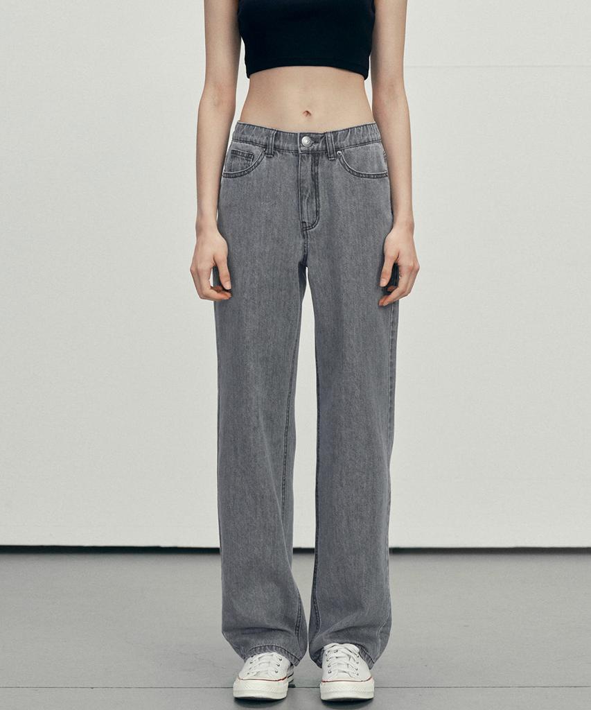 MALOUPE 9107 Summer Wide Denim Pants (Gray)