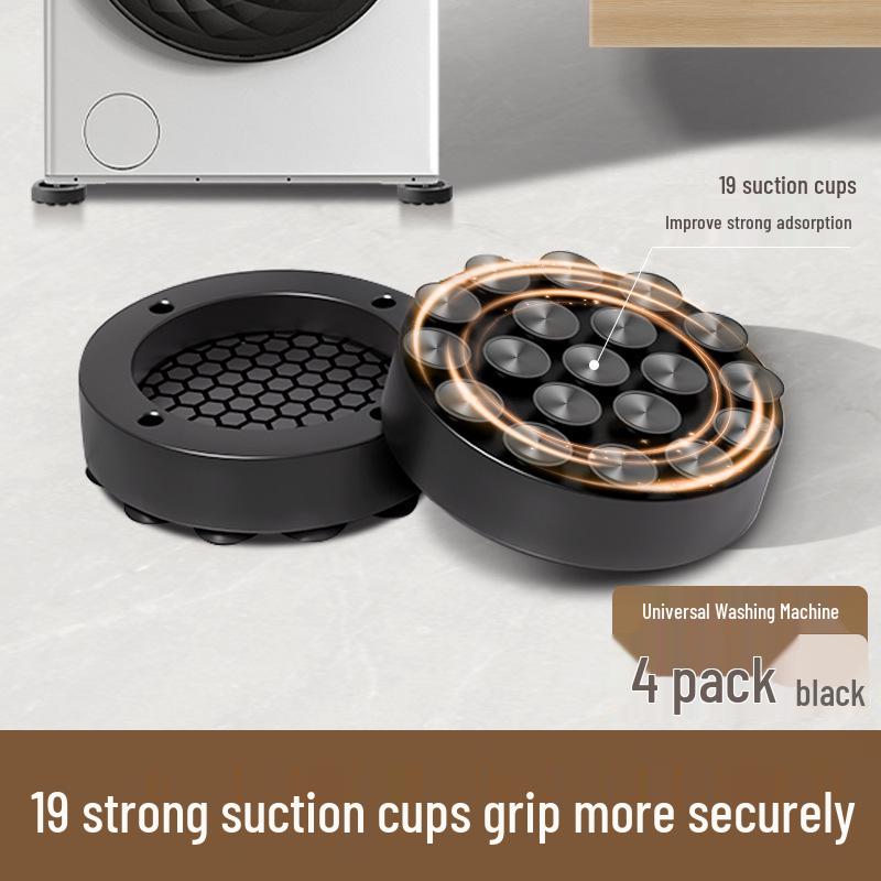 Upgraded Anti-Vibration Washing Machine Base with 19 Suction Cups and Anti-Slip Foot Pads Washing Machine Heightening Pads [4 pcs/set]