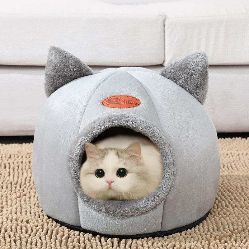 Nuovo comfort per il sonno profondo in inverno Letto per gatti Piccolo tappetino Cestino Prodotti per cani di piccola taglia Tenda per animali domestici Accogliente grotta Nido per interni Cama Gato