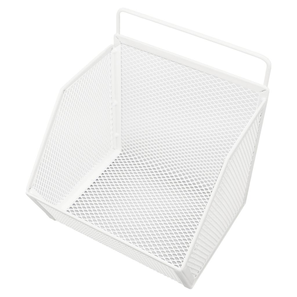 Hanging Wire Basket 13.2x10x15cm Adhesive Metal Small Wire Storage Basket for Kitchen Bathroom Bedroom
