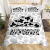 Cow Print Bedding Set King Size Kids Black White Duvet Cover Set Cartoon Milk Cow Comforter Cover Animal Farmhouse Quilt Cover