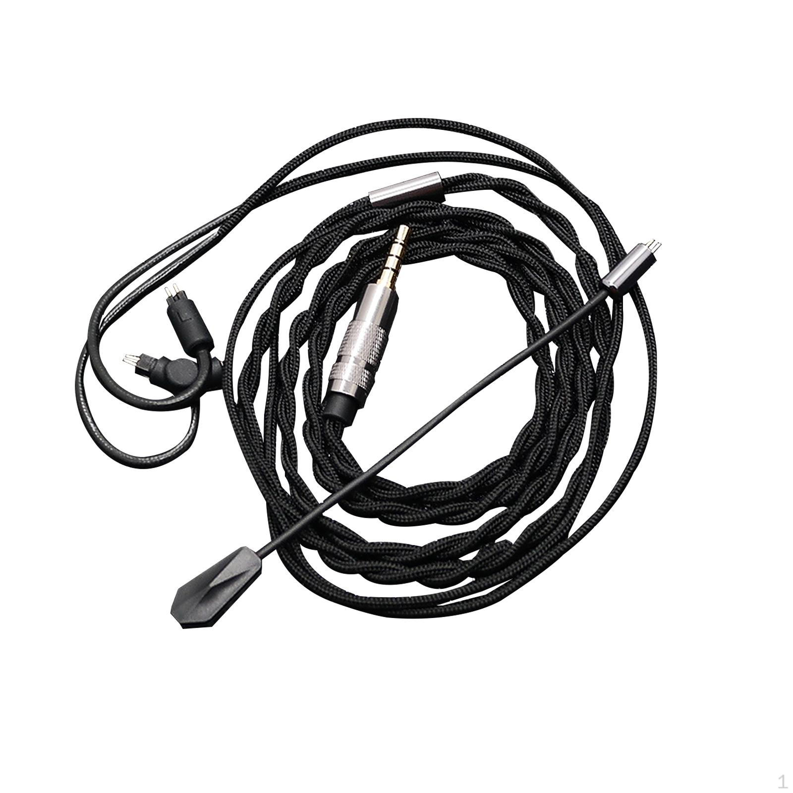 

0.78mm 2 Pin Earphone Cable 3.5mm Plug Detachable Mic Stereo with Microphone Audio for