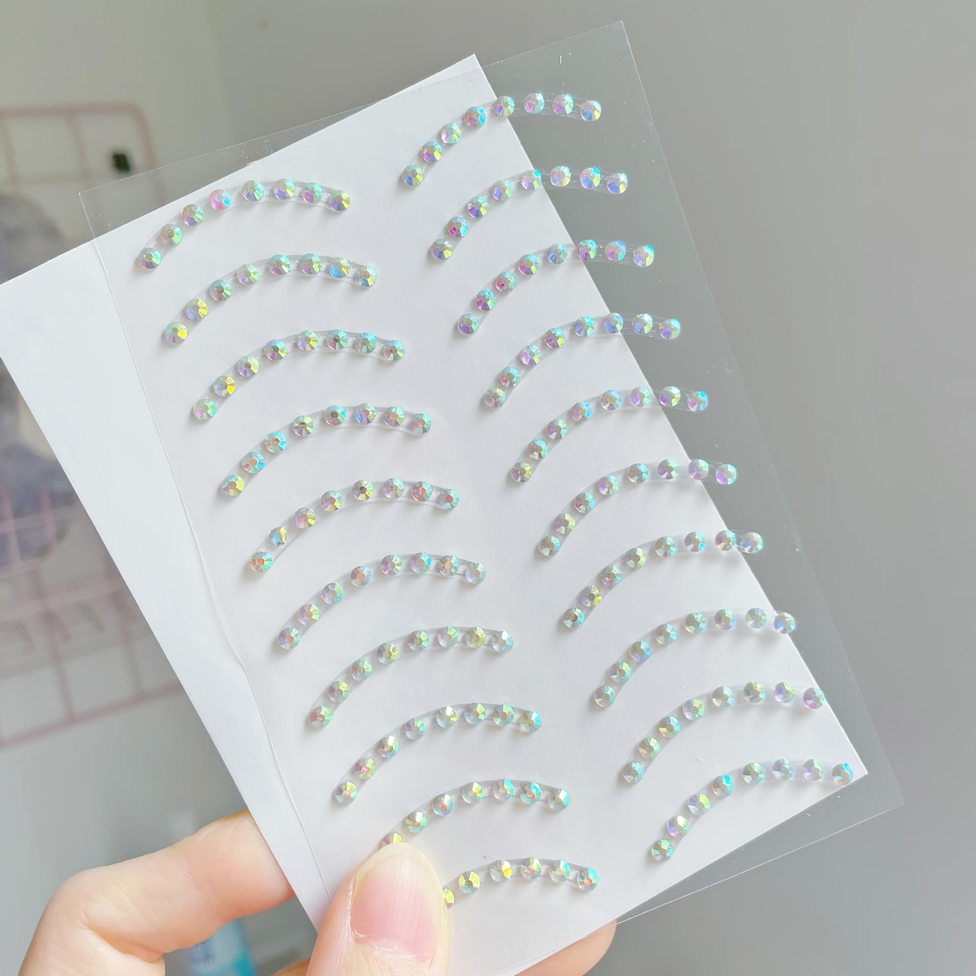 

Rhinestone Eye Face Sticker For Music Festival temporary tattoo Self Adhesive Makeup Accessory Cosplay Makeup Party High Quality Style 1 белый